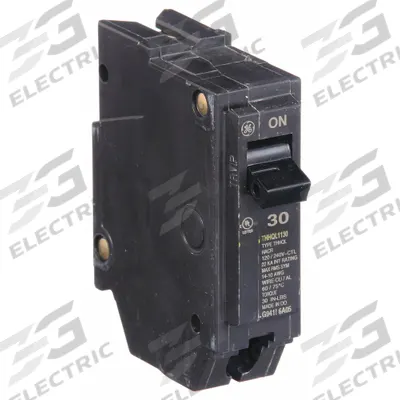 GE Miniature Circuit Breaker: THHQL, 30 A, 120/240V AC, Single Phase, 22kA at 120/240V AC - THQP, THQL & THHQL Series, Plug-In GE Miniature Circuit Breakers