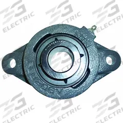 NTN 2 Bolt Flange Bearing: Radial Ball, 1 in Bore, Cast Iron, Set Screws, 4 7/16 in Lg, 2 3/4 in Ht (MPN UCFLU-1M). Key specifications — Bore Type: Cylindrical; Brand: NTN; Lubricant Material: NLGI #3 Equivalent; Mounting Bolt Size: 7/16 in; System of Measurement: Inch.