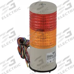 SCHNEIDER Tower Light Assembly: 2 Tier, Orange/Red, Sounder Tier Included, 160 13/16 mm Overall Ht (MPN XVC6B25SK). Key specifications — Manufacturer Part Number: XVC6B25SK; Brand: SCHNEIDER; Operating Voltage: 24V; Light Tier Color: Red.