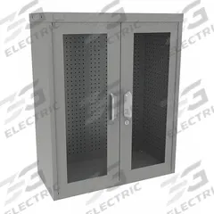 VIDMAR Pegboard Wall Cabinet: 30 in x 14 in x 37 in, Clearview, Pull Handle & Keyed, Gray, 110 lb Wt (MPN Grainger48878). Key specifications — attr66693: Medium Duty; attr66638: Steel; attr66636: Assembled; attr66635: Gray; attr66630: VIDMAR.