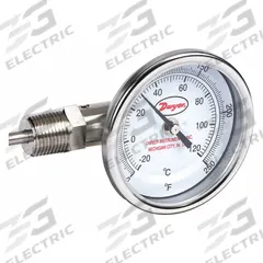 DWYER Dial Thermometer: 0°F to 250°F /-20°C to 120°C, ±2%Full Scale Accuracy, 2.5 in Stem Lg (MPN BTLS3255D). Key specifications — Accuracy: ±2 % Full Scale; Brand: DWYER.