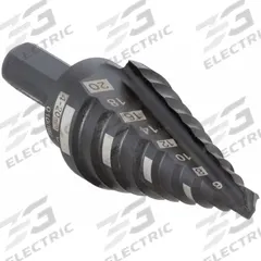 MILWAUKEE Step Drill Bit: 4 mm to 20 mm, Black Oxide HSS, 3-Flats Shank (MPN 48-89-9320). Key specifications — attr1234936: Not Impact Rated.