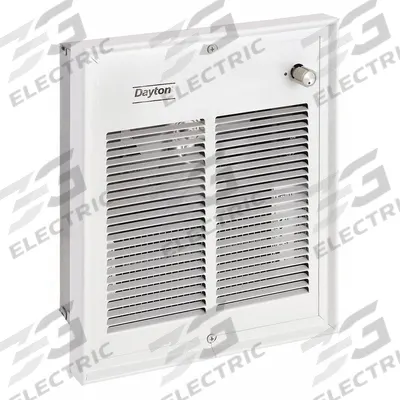 Dayton Recessed Electric Wall-Mount Heater: 1500 W/2000 W, 240/277V AC, Single Phase - Compact Recessed Electric Wall Heaters