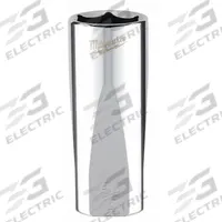 MILWAUKEE Deep Well Socket: SAE, 3/8 in Drive Size, 3/4 in Socket Size, 6-Point, Deep, Chrome (MPN 45-34-7500). Key specifications — attr1204417: MILWAUKEE; attr1204392: Chrome.