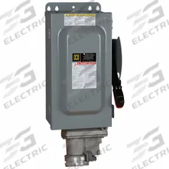 SQUARE D Safety Switch: Fusible, 60 A, Three Phase, 600V AC, Galvanized Steel, Indoor (MPN H362AWC). Key specifications — Brand: SQUARE D; Compatible Plug Series: Crouse-Hinds Arktite.