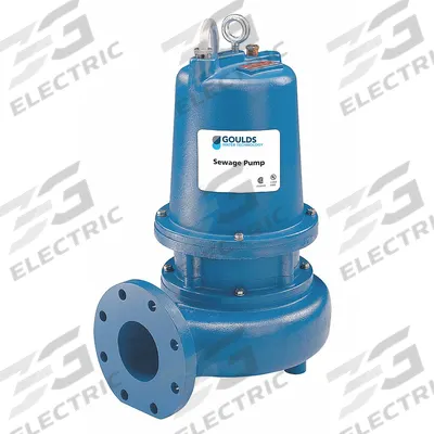 GOULDS Sewage Ejector Pump: Cast Iron, Single Phase, 3 hp, 230V AC - Non-Clog Sewage Ejector Pumps