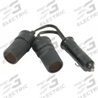 ROADPRO Cigarette Lighter Adapter: Power Splitter, 2 Connections, 4 in Cord Lg, Black, 12V Devices (MPN RP-223). Key specifications — Color: Black; Includes: Cord; Product Type: Power Splitter; Compatible Devices: 12V Devices; Brand: ROADPRO; Ports: 12V Auxiliary Port.