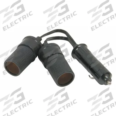 ROADPRO Cigarette Lighter Adapter: Power Splitter, 2 Connections, 4 in Cord Lg - 12V Auxiliary Splitters & Power Extenders