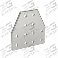 Joining Plate: T Flat Plate, 20 Series, 78 mm x 78 mm x 4 mm, For 5 mm Slot Wd, 12 Holes, Gray (MPN 093VT8080D). Key specifications — Material: Aluminum; Brand: FATH INC.; Finish: Anodized.