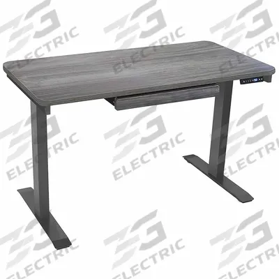 MOTIONWISE Electric Sit-Stand Desk: Rustic Gray, Medium Density Fiberboard, 48 in Overall Wd - Electric Adjustable-Height Desks