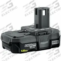 RYOBI Battery: 1.5 Ah, Battery Included, 18V DC (MPN PBP002). Key specifications — attr1278107: Not Oil-Resistant.