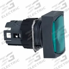 SCHNEIDER Flush Push Button: Green, 16 mm Mounting Size, Non-Metallic, Momentary (MPN ZB6DW3). Key specifications — Brand: SCHNEIDER; Action: Momentary; Series: XB6; Push Button Material Type: Non-Metallic.
