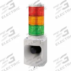 PATLITE Audible Alarms: 3 Tier, No Sounder Tier, IP53, Amber/Green/Red, Direct Wire, Wire Leads (MPN LKEH-302FEUL-RYG). Key specifications — Manufacturer Part Number: LKEH-302FEUL-RYG; Brand: PATLITE; Operating Voltage: 24V DC; Light Tier Color: Red.