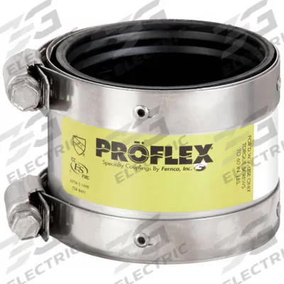 FERNCO Flexible Pipe Straight: Neoprene, For 2 in Pipe, Iron x PVC/Steel - Shielded Flexible Transition Couplings