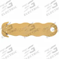 KLEVER Hook-Style Safety Cutter: 4 5/8 in Overall Lg, Contoured Handle, Textured, Yellow, 10 PK (MPN KCJ-1SSYX). Key specifications — attr307620: Yellow; attr307617: Contoured; attr307618: Textured; attr307619: Stainless Steel; attr307627: NSF Certified; attr324885: KLEVER.
