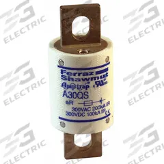 Semiconductor Fuse: A30QS Series, Fast-Acting, 80 A, 300 V AC, 300 V DC DC Volt Rating (MPN A30QS80-4). Key specifications — Series: A30QS; Brand: MERSEN; Voltage Type: AC/DC.
