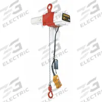 HARRINGTON Electric Chain Hoist: H2 - Light Duty, 120V AC, Hook Mounted - No Trolley, 2 Speeds (MPN ED125DS-15). Key specifications — Brand: HARRINGTON; Includes: Safety Latch Hook; Operating Voltage: 120V AC; Headroom Clearance: 28 in - 30 in.