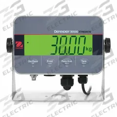 OHAUS Washdown Indicator: C1, 9 5/16 in Overall Ht, 11 3/8 in Overall Lg, 3 1/8 in Overall Wd (MPN DT33XW). Key specifications — attr1360126: OHAUS; attr1360104: g; attr1360123: Yes; attr1360124: Battery/Electric; attr1360105: OIML; attr1360119: C1.