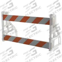 APPROVED VENDOR Traffic Barricade Kit: 40 in Overall Ht, 96 in x 40 in, Engineer, Barricade Kit, PVC (MPN 97-01-004-014G). Key specifications — Color: White; Includes: (2) T-Boards; Manufacturer Part Number: 97-01-004-014G; Brand: APPROVED VENDOR; Accepts Light: Yes; Features: Universal Slots Accept a Wide Variety of Boards; Frame Material: Plastic; Legend: Blank.