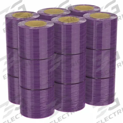 GOODWRAPPERS Stretch Wrap Film: 120 ga Gauge, 3 in Overall Wd, 600 ft Overall Lg, Purple - Handle with Brake Stretch Wrap