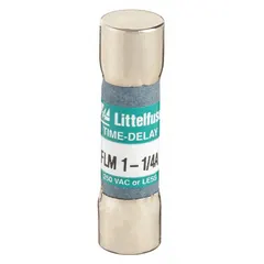 LITTELFUSE Fuse: FLM Series, Midget, Time-Delay, 1.25 A, 250 V AC, 13/32 in x 1 1/2 in (MPN FLM1.25). Key specifications — Series: FLM; Brand: LITTELFUSE.