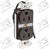 HUBBELL Receptacle: Hospital Grade Fed. Spec., Duplex, 5-15R, Brown, 125V AC, 15 A, 2 Pole / 3 Wire (MPN HBL8200SGA)