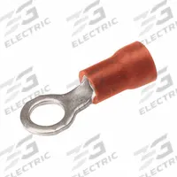 BURNDY Vinyl Ring Terminal For 22 - 16 AWG: Red, Vinyl Insulation, 5/16 in Stud Size, 600 V (MPN TP16516). Key specifications — attr1308027: BURNDY; attr1356587: Funnel Entry.