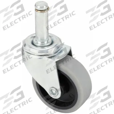 APPROVED VENDOR Stem Caster: Swivel, No Brake, 2 in Wheel Dia., 7/8 in Wheel Wd, Rubber - General Purpose Friction-Ring Stem Casters