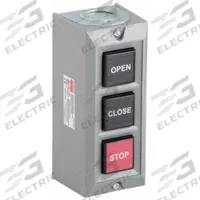 DAYTON Control Station: (3) Push Buttons, 0 Pilot Lights, 2NO/3NC, Open/Close/Stop, (3) Momentary (MPN 20C797). Key specifications — attr1022946: Open/Close/Stop; attr1022956: Red; attr211290: DAYTON; attr1042017: Indoor Use Only; attr1089900: (3) Push Buttons.