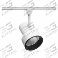 Track Lighting Head: Incandescent, Step Shape, 75 W, 4 3/8 in Dia, 6 in Lg, Compatible with Track J (MPN R512 BLB WH). Key specifications — Brand: JUNO LIGHTING; Lighting Technology: Incandescent; Housing Color: White with Black Baffle.
