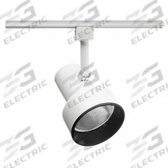 Track Lighting Head: Incandescent, Step Shape, 75 W, 4 3/8 in Dia, 6 in Lg, Compatible with Track J (MPN R512 BLB WH). Key specifications — Brand: JUNO LIGHTING; Lighting Technology: Incandescent; Housing Color: White with Black Baffle.
