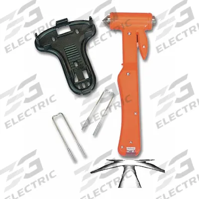 EMI Lifesaver Hammer Deluxe: 8 in L x 6 1/2 in W x 2 in H, Material Plastic - Emergency Vehicle Hammers & Rescue Tools
