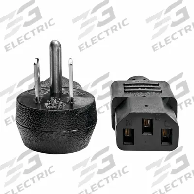 EATON TRIPP LITE Power Cord: 10 ft Lg, 3/18, 5-15P Plug, Non-NEMA Receptacle, C13 Receptacle - Electronic Equipment Power Cords