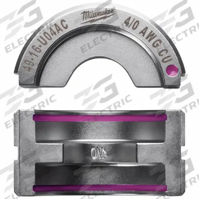 MILWAUKEE Upper and Lower Crimping Die: 4/0 AWG, U Style Dies - Milwaukee Replacement Crimping Dies