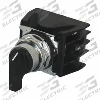 EATON Selector Switch: Off, Short Lever, Off, Off, 10250T, 30 mm Panel Mounting Hole Dia, Metal, Off (MPN 10250T743BK). Key specifications — Action: Maintained/Maintained/Maintained/Maintained; Operator Head Type: Short-Handled Knob; Operator Illumination: Non-Illuminated; Series: 10250T; Brand: EATON.