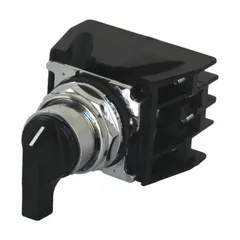 EATON Selector Switch: Off, Short Lever, Off, Off, 10250T, 30 mm Panel Mounting Hole Dia, Metal, Off (MPN 10250T743BK). Key specifications — Action: Maintained/Maintained/Maintained/Maintained; Operator Head Type: Short-Handled Knob; Operator Illumination: Non-Illuminated; Series: 10250T; Brand: EATON.