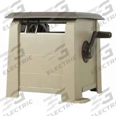 AMES Garden Hose Reel: 50 ft (5/8 in I.D.), 14 3/4 in Reel Dia, Brown/Tan - Hand-Crank Garden Hose Reel Cabinets