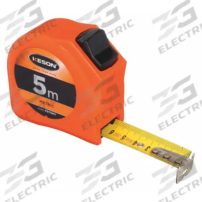 KESON Tape Measure: Nonmagnetic Single Hook Tip, 5 m, Plastic - Metric Tape Measures