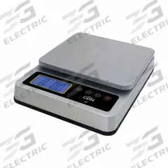 CDN Food Scale: 6 3/4 in Weighing Surface Dp, 7 1/4 in Weighing Surface Wd, 2 1/4 in Overall Ht, LCD (MPN SD2210X). Key specifications — Readability: 1 g; Brand: CDN; IP Rating: IP67.