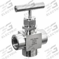 USA INDUSTRIALS Needle Valve: 3-Way Valve Body, 316 Stainless Steel, Screw-In Bonnet, Female, NPT (MPN ZUSA-VLV-101). Key specifications — attr1062597: Combustible Gases; attr1062612: API 598; attr1062583: USA INDUSTRIALS; attr1062587: Female; attr1062593: NPT; attr1062617: N/A - Not Rated; attr1062586: Female; attr1062585: Female.