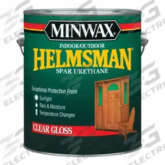 MINWAX Finish: Varnish, Exterior/Interior, Oil, 1 gal Container Size, Wood, Gloss, Clear, Clear (MPN 13200000). Key specifications — Brand: MINWAX; Transparency: Clear; Use Location: Interior; Sheen: Gloss; Sub-Brand: Minwax; Color: Clear.