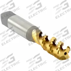 OSG Spiral Flute Tap: 3/8"-16 UNC, 2B, 3 Flute, Bottoming Chamfer, TiN Coated High Speed Steel (MPN 2986005)