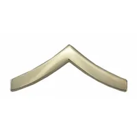 HEROS PRIDE Metal Rank Insignia: PVT. Chevron, 1 in, Silver, Metal, Clutch Pin, Rank Insignia, 1 PR (MPN 4419RN). Key specifications — attr1074238: Clutch Pin; attr188498: 1 in; attr188499: Silver; attr188500: Metal; attr188503: PVT. Chevron; attr193746: HEROS PRIDE.