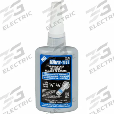 VIBRA-TITE Medium-Strength Threadlocker: 121, Blue, High-Temp Resistant, 1.69 fl oz - Medium-Strength Threadlockers (Blue)
