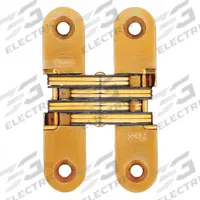 SOSS Concealed Hinge: Brass, 2 3/4 in Leaf Ht, 5/8 in Leaf Wd, Full Mortise Mounting (MPN 208US4). Key specifications — Material: Brass; Brand: SOSS; Finish: Satin Brass, Clear Coated.
