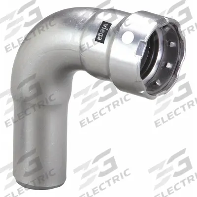VIEGA MEGAPRESS Crimp Elbow Fitting: 1 in Pipe x 1 in CTS x 1 in Pipe Size, Press-fit - Potable Water Stainless Steel Press Fittings