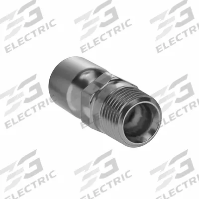 Parker Hydraulic Crimp Fitting: Steel x Steel, Straight, -4 For Hose Dash Size - Parker Crimp Hydraulic Hose Fittings with NPTF Connection