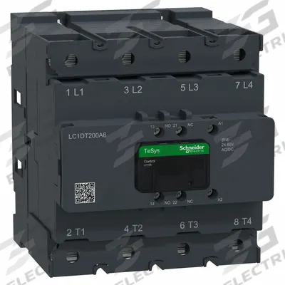 SCHNEIDER Contactor: Non-Reversing, 4 Poles, 4NO Contacts, 200 A - Non-Reversing IEC Contactors