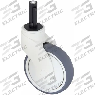 APPROVED VENDOR Stem Caster: Swivel, 5 in Wheel Dia., 1 1/4 in Wheel Wd, No Brake Included - Maintenance-Free High-Performance Expanding Stem Casters