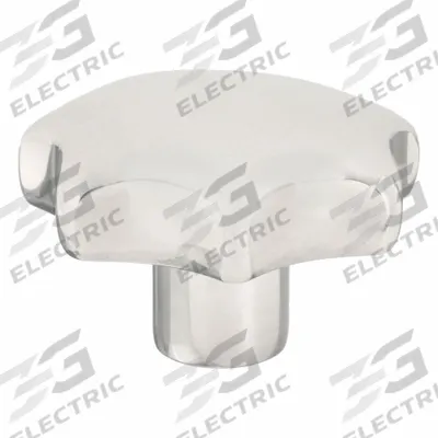 APPROVED VENDOR Hand Knob: 7 Point, Stainless Steel, 3/8 in Hole Dia, 0.82 in Hole Dp - Corrosion-Resistant 7-Arm Knobs with Unthreaded Hole